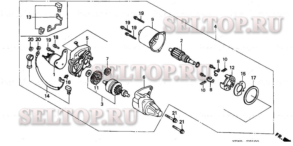 Стартер (1) для Honda GX390K1 QKB2