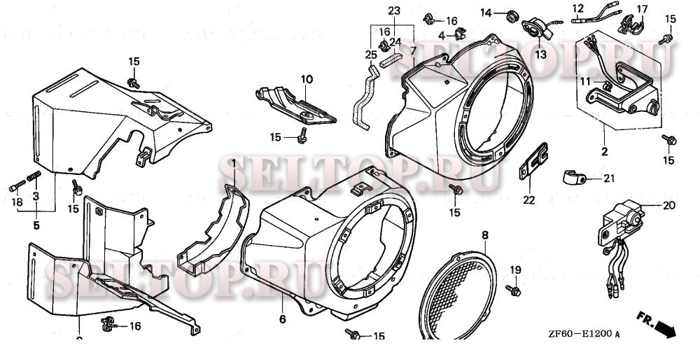 Кожух вентилятора для Honda GX390K1 QNR2