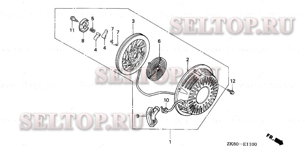 Ручной стартер для Honda GX390K1 QXC/A