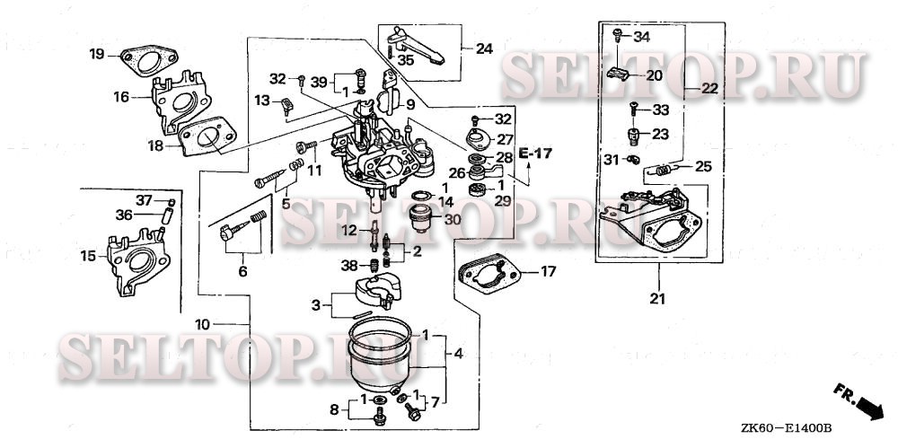 Карбюратор (1) для Honda GX390K1 VAC2/A