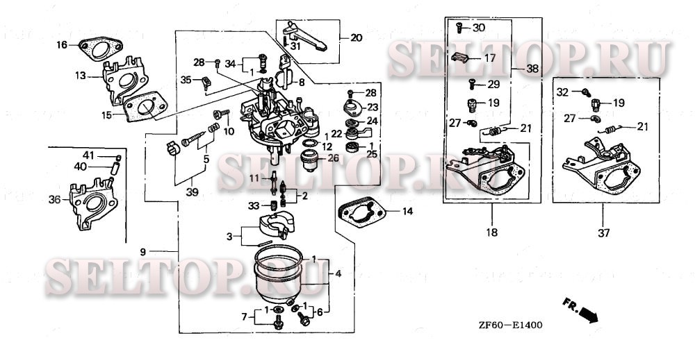 Карбюратор (1) для Honda GX390K1 VDE1