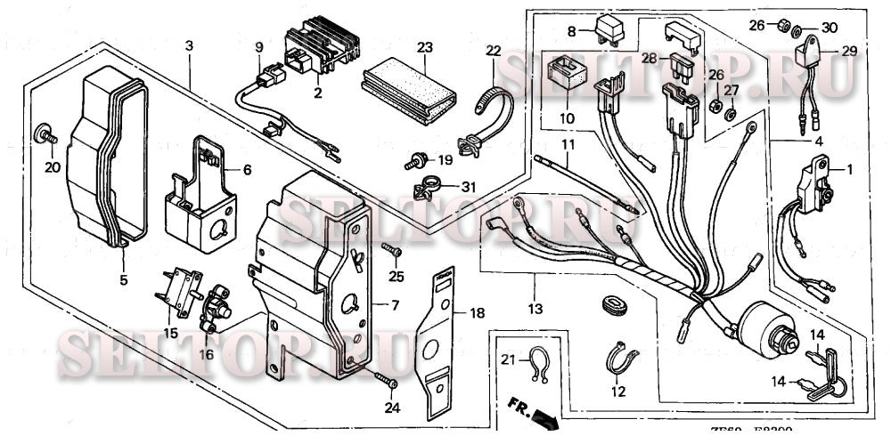 Блок управления (1) для Honda GX390K1 VKB2