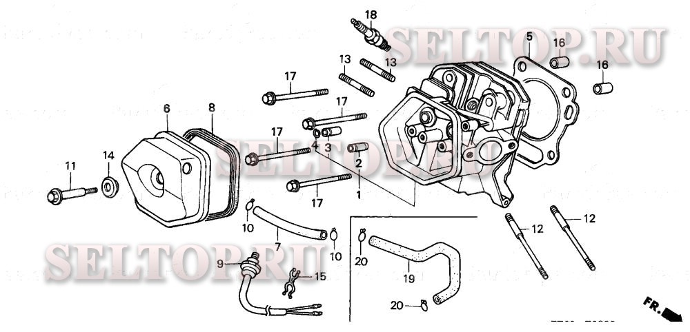 Головка цилиндра для Honda GX390K1 VKB2