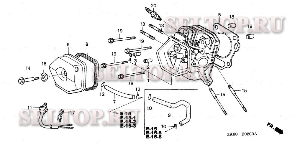 Головка цилиндра для Honda GX390K1 VWC