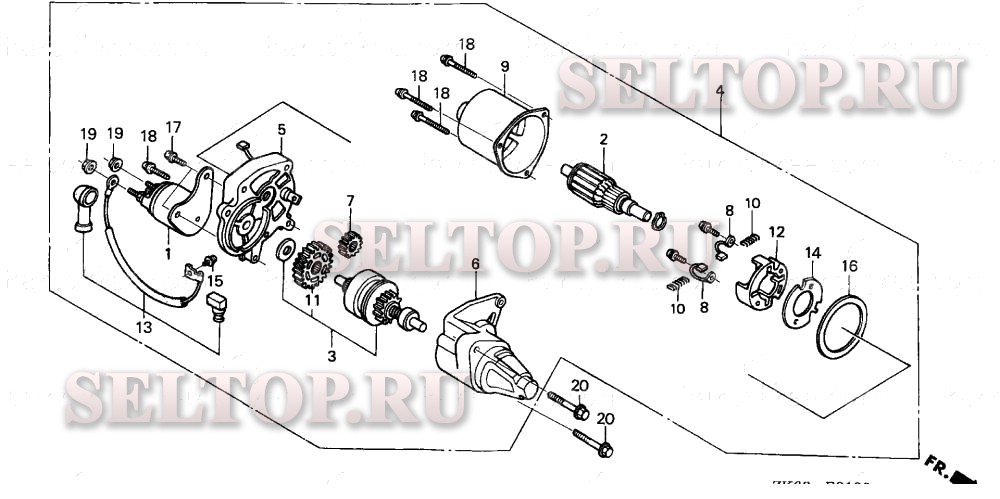 Стартер (1) для Honda GX390K1 VXE/A