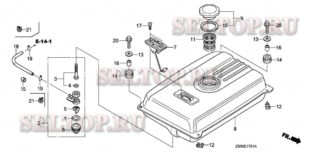 Топливный бак (2) для Honda GX390R1 ENT2