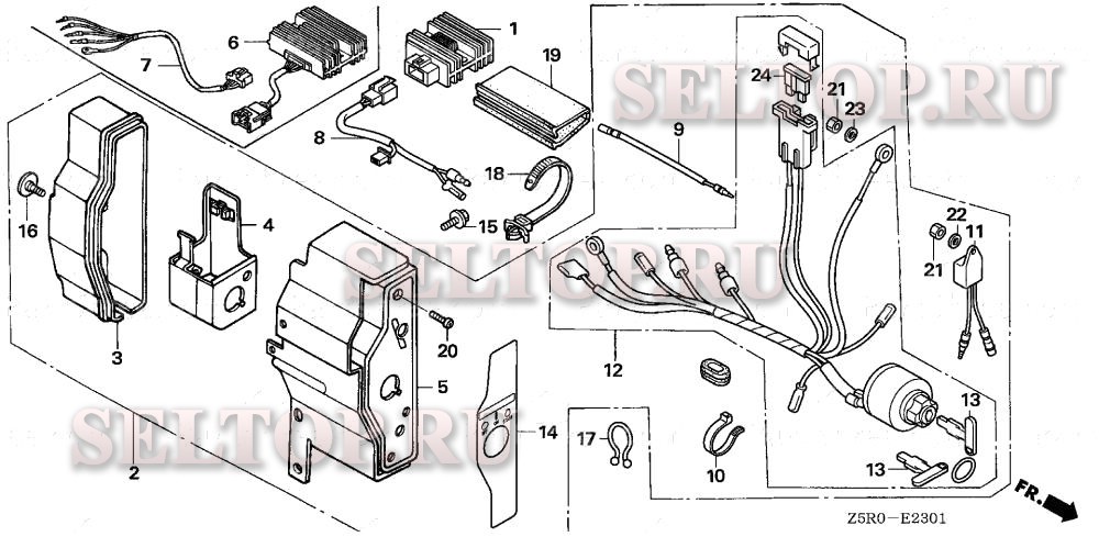 Блок управления (2) для Honda GX390R1 QNB2