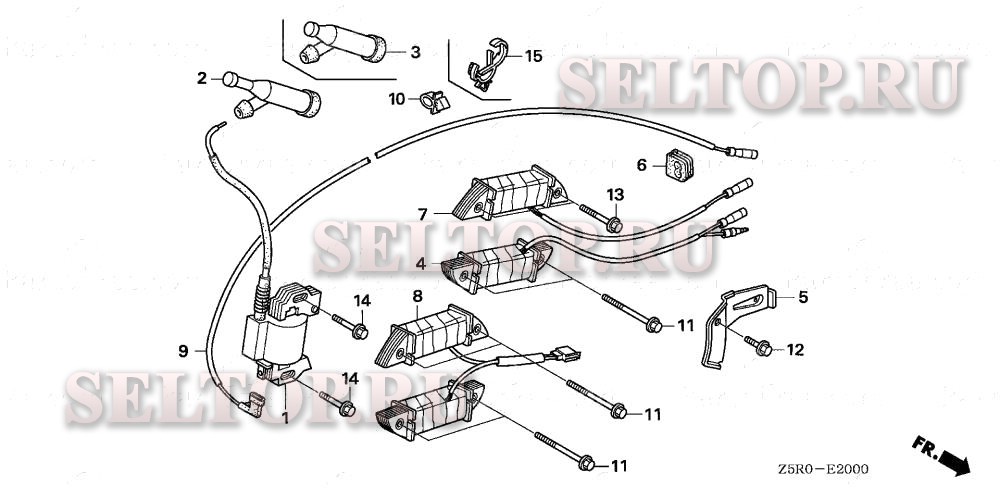 Катушка зажигания (1) для Honda GX390R1 VXG
