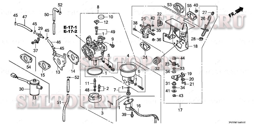 Карбюратор (2) для Honda GX390RT1 VC2