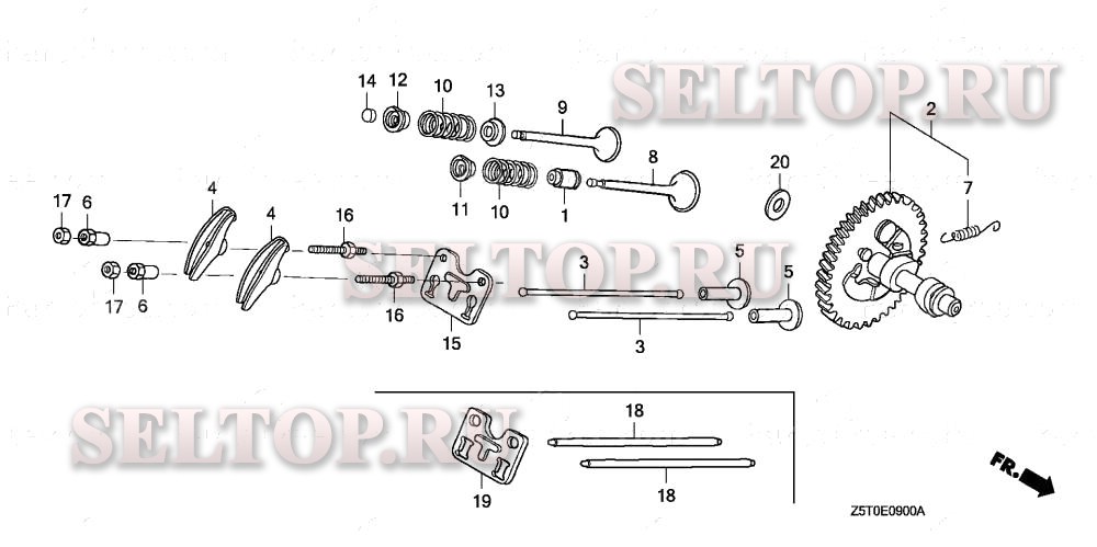 Распредвал для Honda GX390RT1 VD2