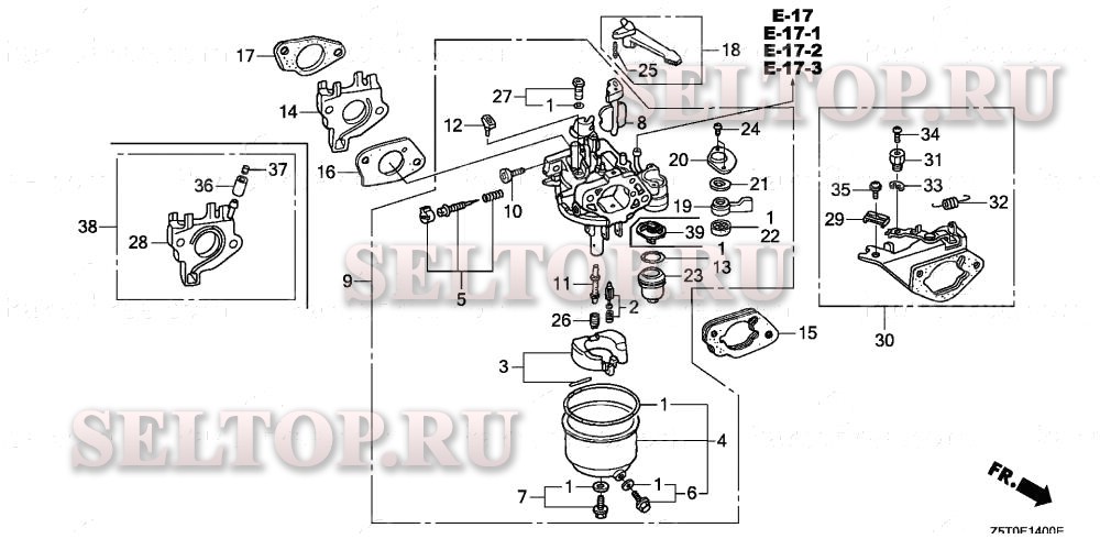 Карбюратор (1) для Honda GX390RT1 VDE2