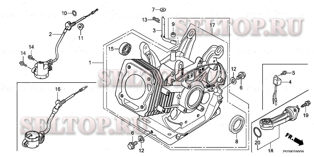 Блок цилиндров для Honda GX390RT1 VKB2