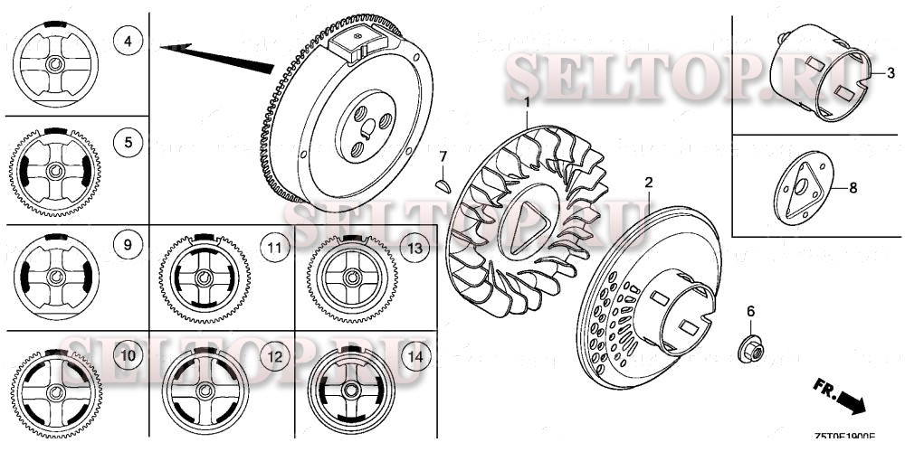 Маховик для Honda GX390RT2 VCT