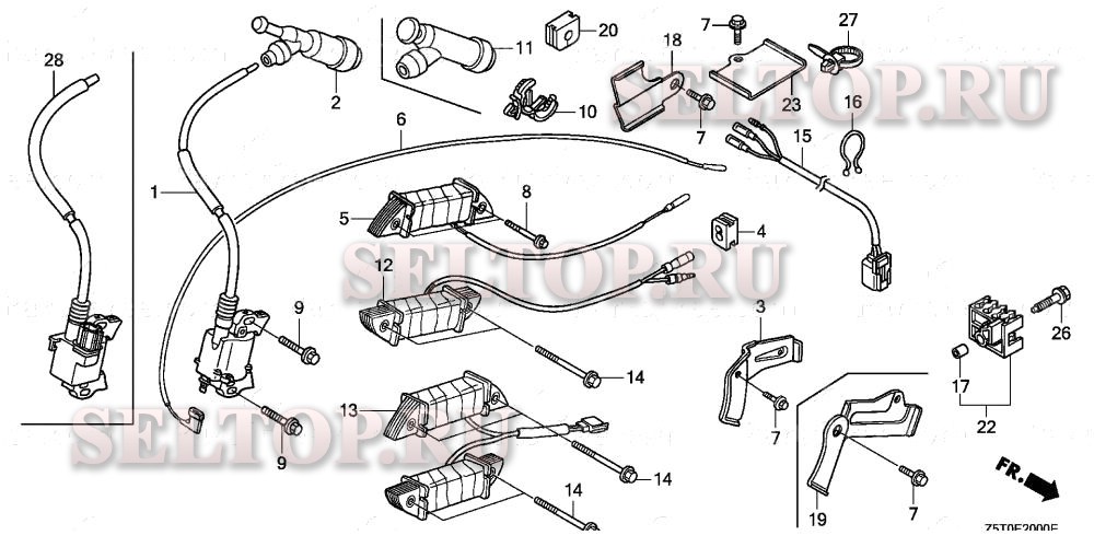Катушка зажигания (1) для Honda GX390RT2 VDE2