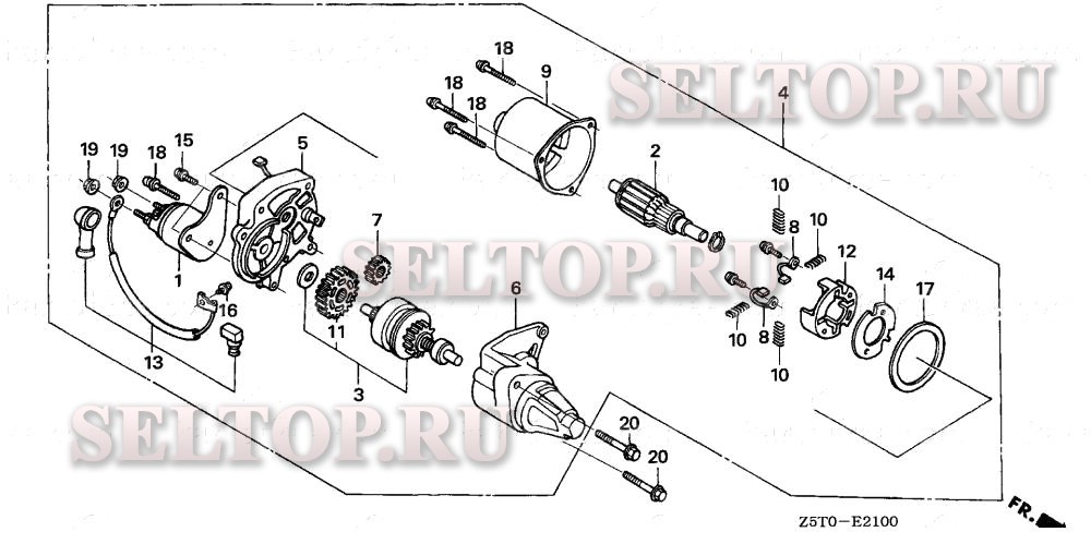 Стартер (1) для Honda GX390RT2 VDE2