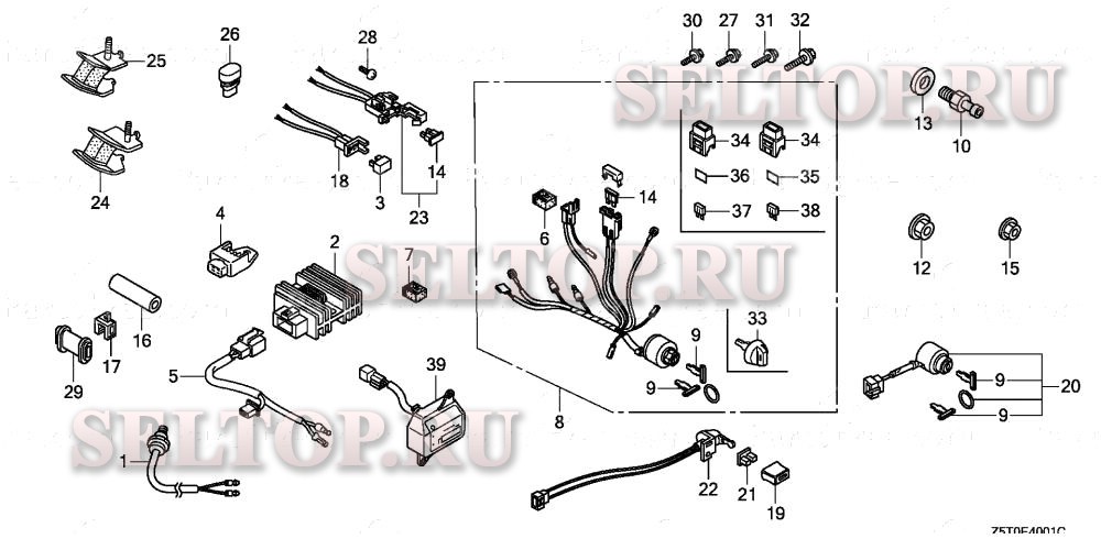 Прочие запчасти (комбинированный переключатель) для Honda GX390RT2 VKX4