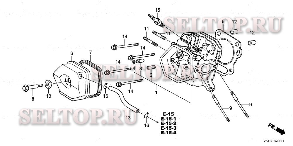 Головка цилиндра для Honda GX390RT2 VWC9