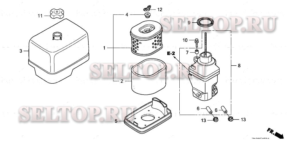 Воздушный фильтр (5) для Honda GX390T2 QAPW