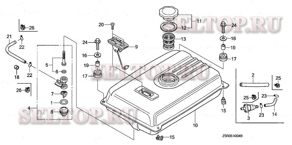 Прочие запчасти (топливный бак) для Honda GX390U1 ED6