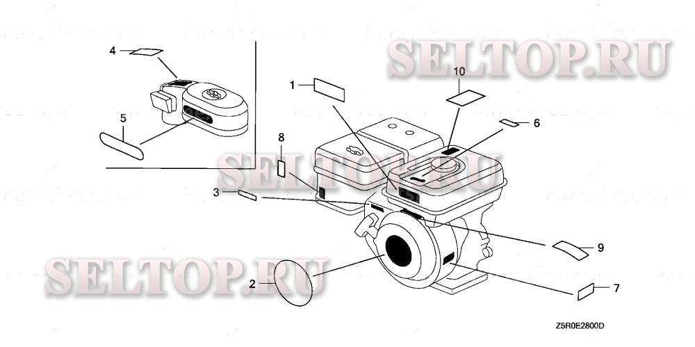 Этикетка для Honda GX390U1 EDS2