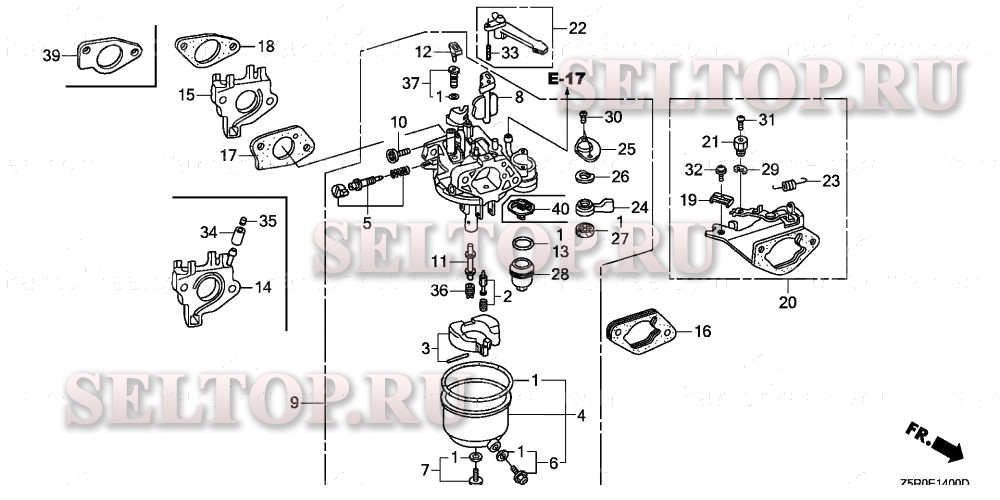 Карбюратор (1) для Honda GX390U1 LXE4