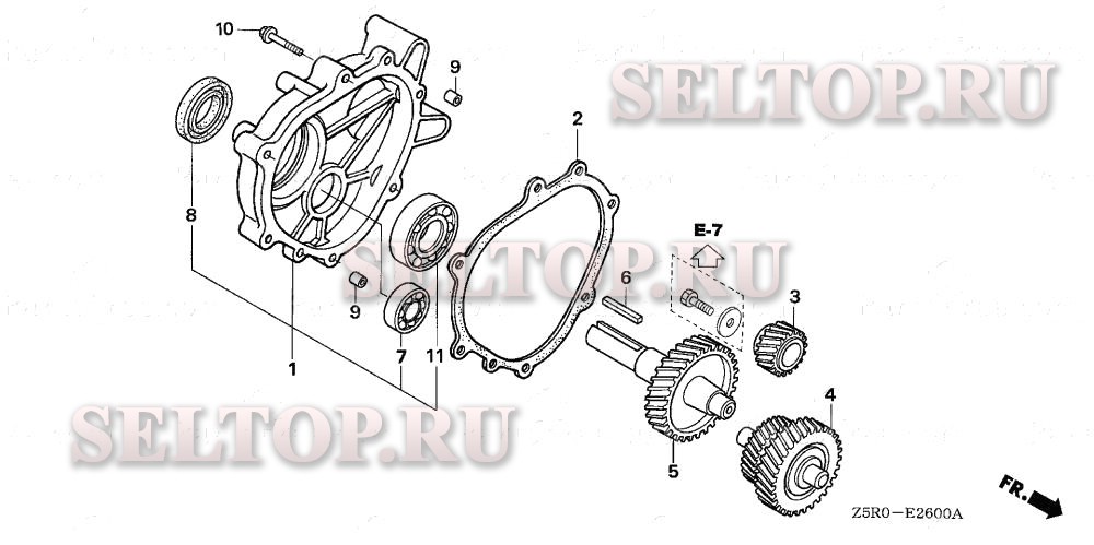 Редуктор (1) для Honda GX390U1 LXE4