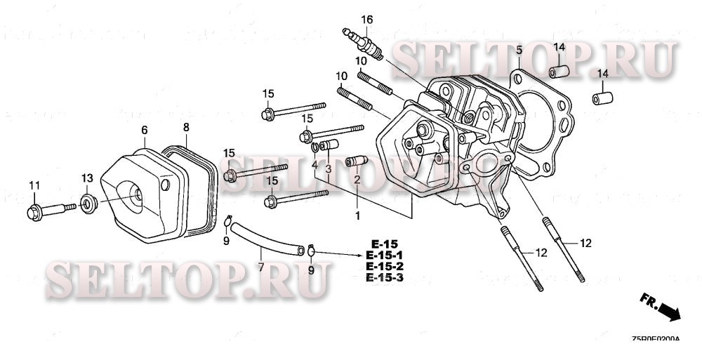 Головка цилиндра для Honda GX390U1 QE