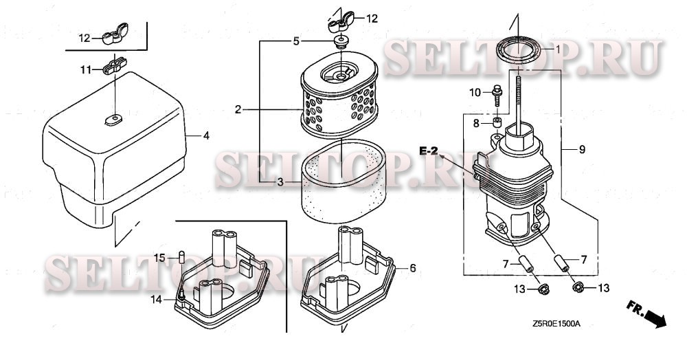 Воздушный фильтр (1) для Honda GX390U1 QNR2