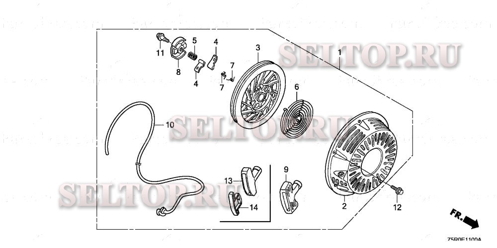 Ручной стартер для Honda GX390U1 QXU