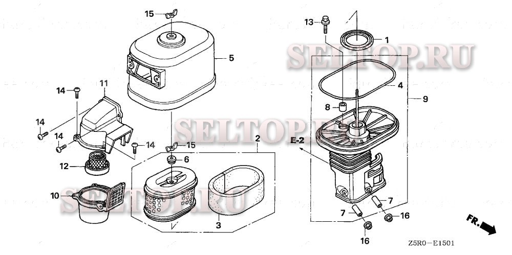 Воздушный фильтр (2) для Honda GX390U1 SNC