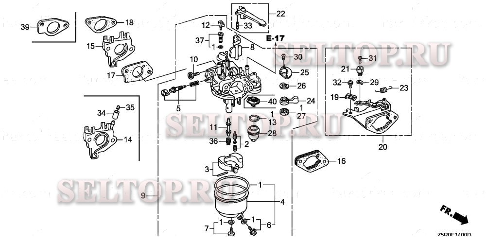Карбюратор (1) для Honda GX390U1 SWA4