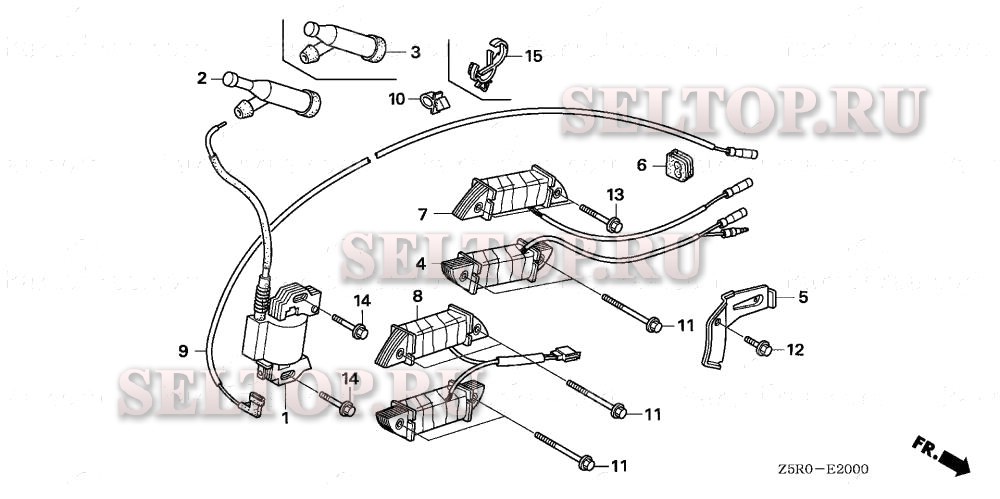 Катушка зажигания (1) для Honda GX390U1 VKB2