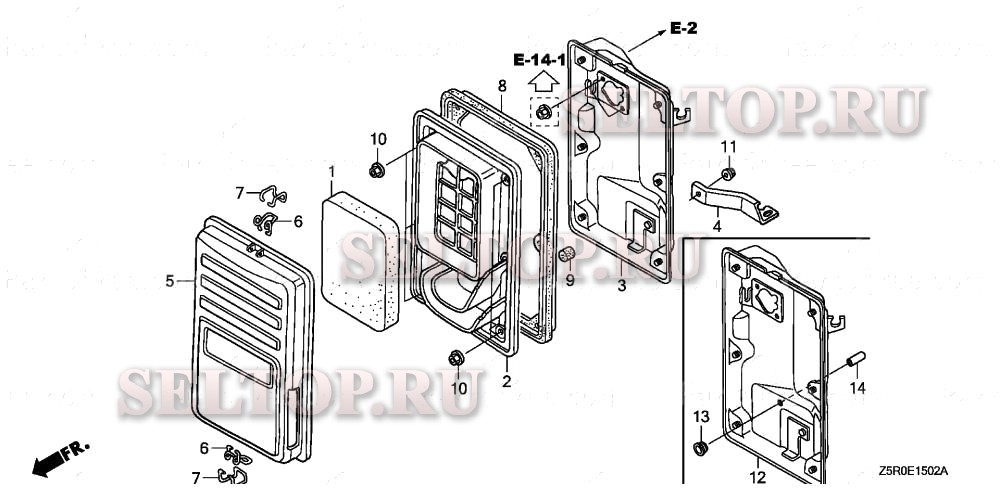 Воздушный фильтр (3) для Honda GX390U1 VKX9