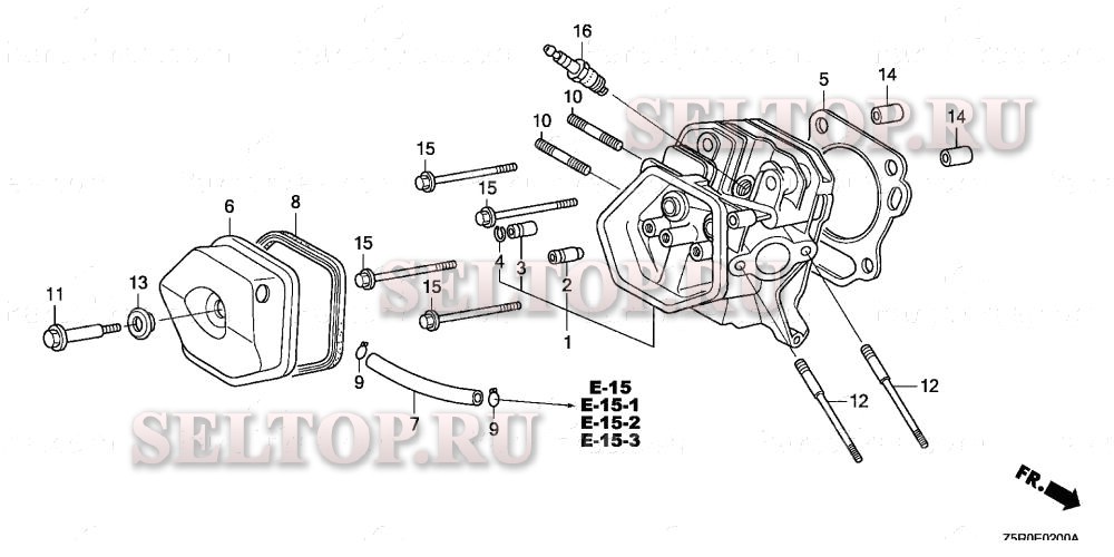 Головка цилиндра для Honda GX390U1 VPX7