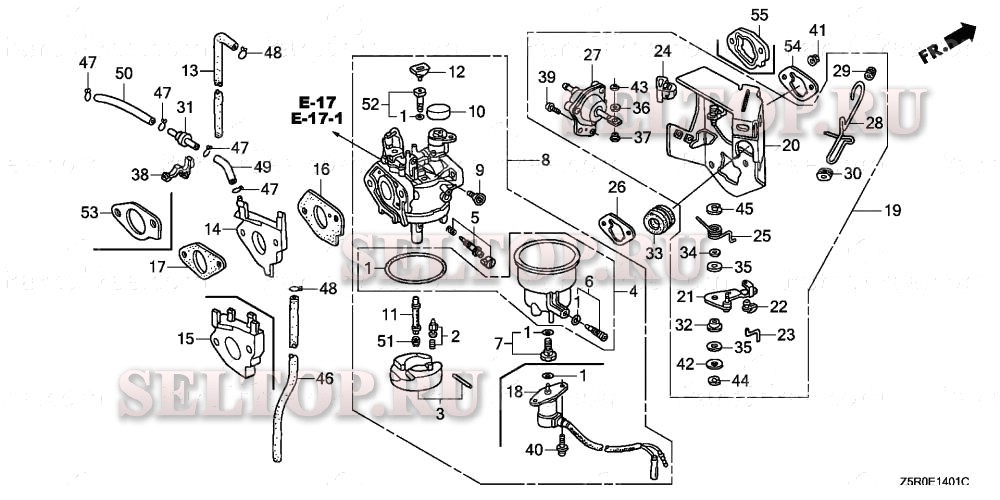 Карбюратор (2) для Honda GX390U1 VXG2