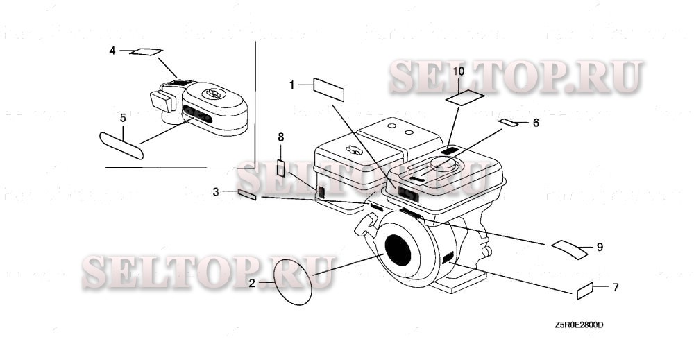 Этикетка для Honda GX390U2 SM34