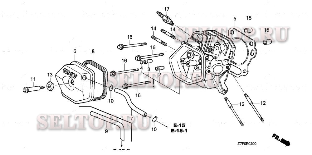 Головка цилиндра для Honda GX390UH1 QAA2