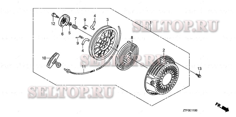 Ручной стартер для Honda GX390UH1 QTT