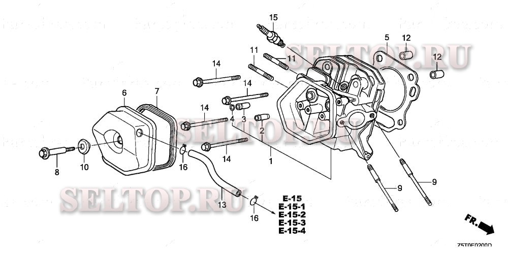 Головка цилиндра для Honda GX390UT1 PXU
