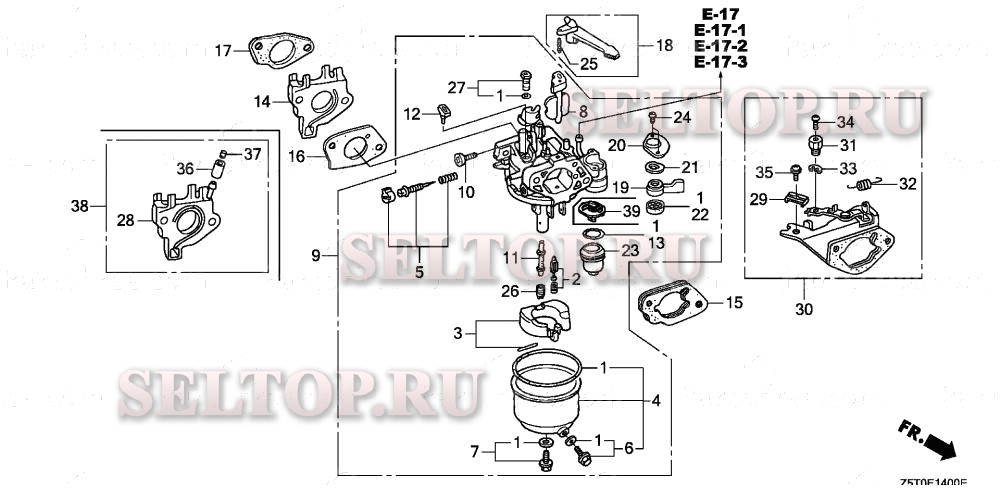 Карбюратор (1) для Honda GX390UT1 QK4
