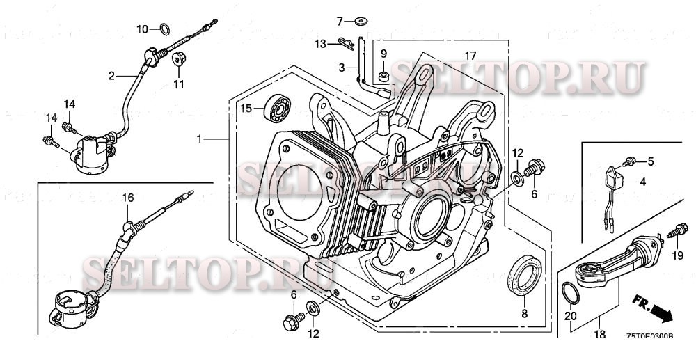 Блок цилиндров для Honda GX390UT1 QK4
