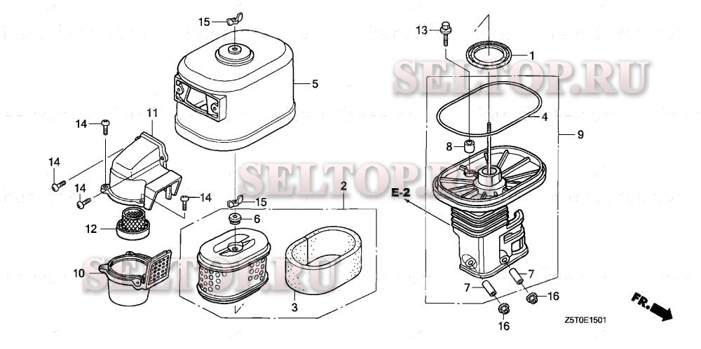 Воздушный фильтр (2) для Honda GX390UT1 QWC4