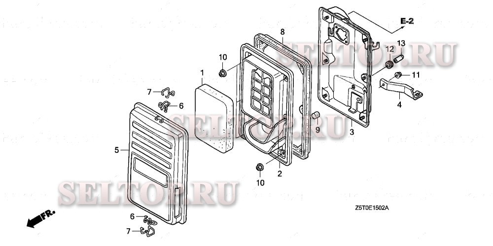 Воздушный фильтр (3) для Honda GX390UT1 VXG