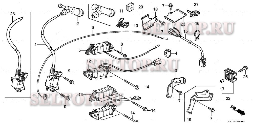 Катушка зажигания (1) для Honda GX390UT2 QNE2