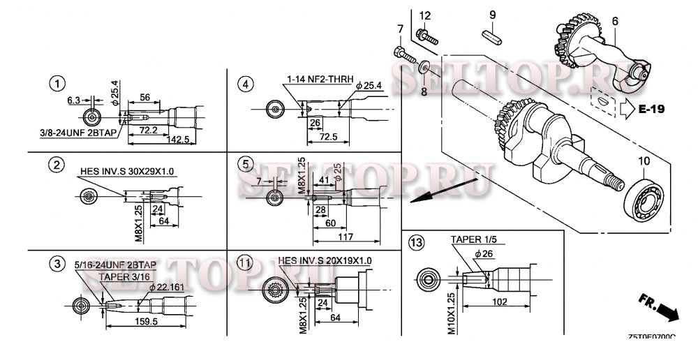 Коленвал для Honda GX390UT2 QZND
