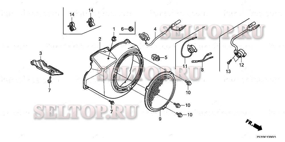 Кожух вентилятора (1) для Honda GX390UT2 SM32