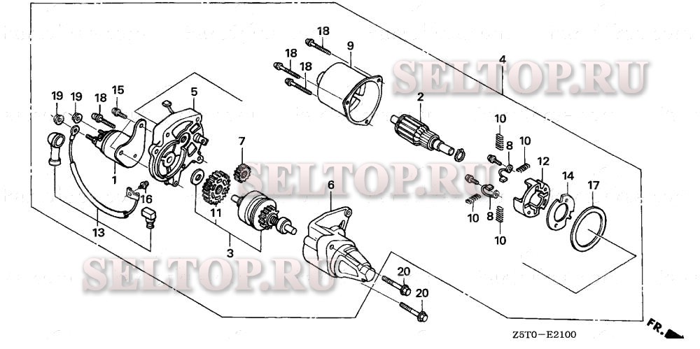 Стартер (1) для Honda GX390UT2 SM32
