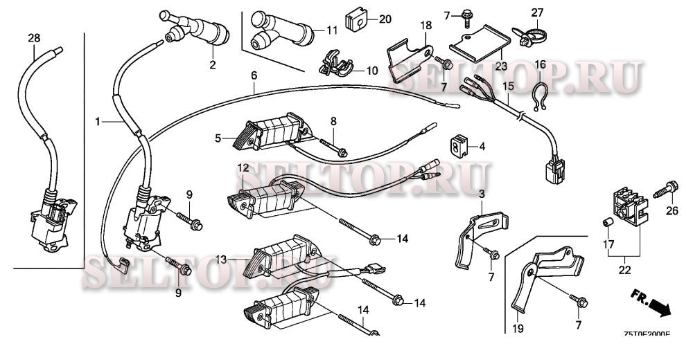 Катушка зажигания (1) для Honda GX390UT2 SMXC