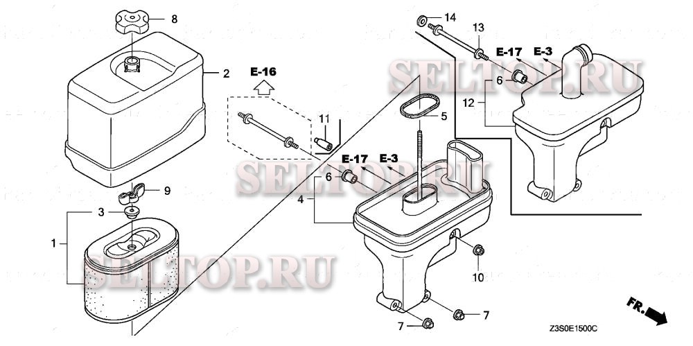 Воздушный фильтр (1) для Honda GX440IU Q5A2