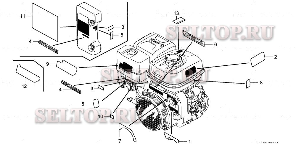 Этикетка для Honda GX440IU QCAA